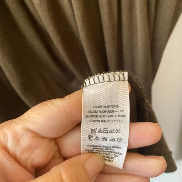 We the Free Long Sleeve Top Womens Small Ribbed Brown Scoop Neck Fairy Goblin - Picture 6 of 8